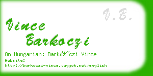 vince barkoczi business card